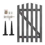 Rustic Wooden Garden Gate With Arched Top Weathered Gray Finish | Small | Grey