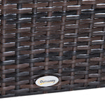 Rattan Footstool Wicker Ottoman With Padded Seat Cushion | Brown