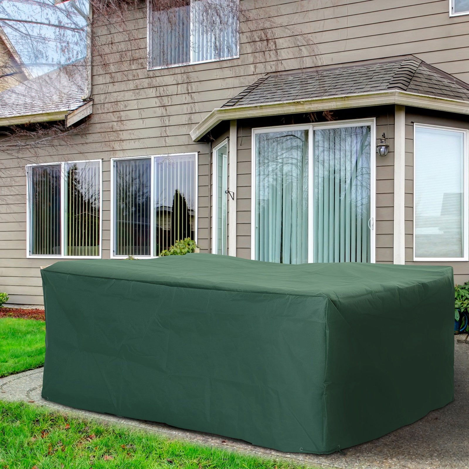 Uv Rain Protective Cover For Garden Patio Wicker Rattan | Extra Large | Green