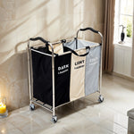 Living and Home 240l 3-section Laundry Basket With Wheels