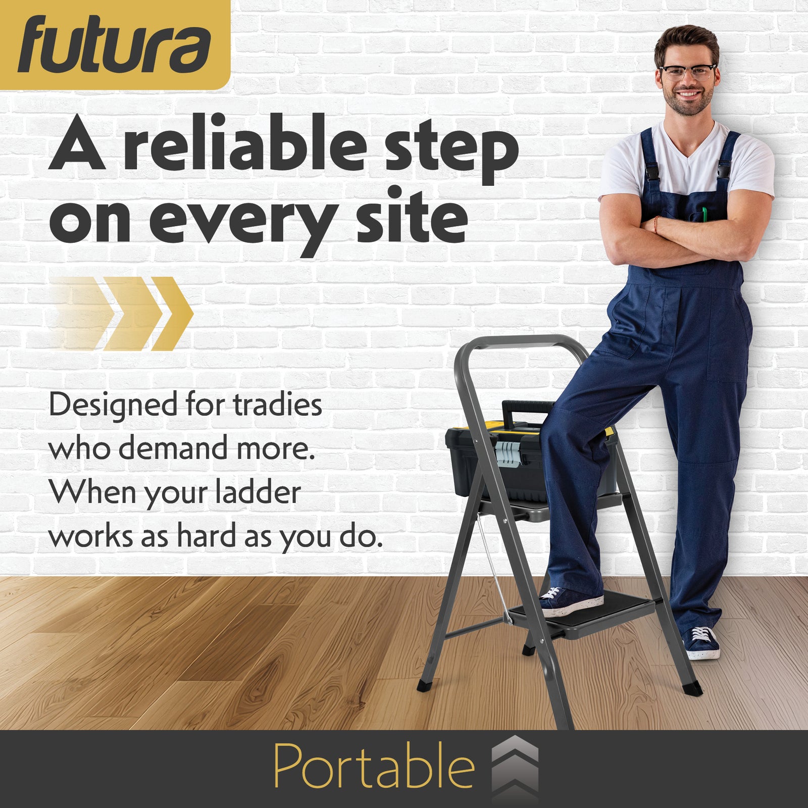 2 Step Ladder, Heavy-duty Steel Folding Home Diy Step Stool With Wide Non-slip Steps & Anti Slip Feet 150kg Capacity | 2 Step | Grey