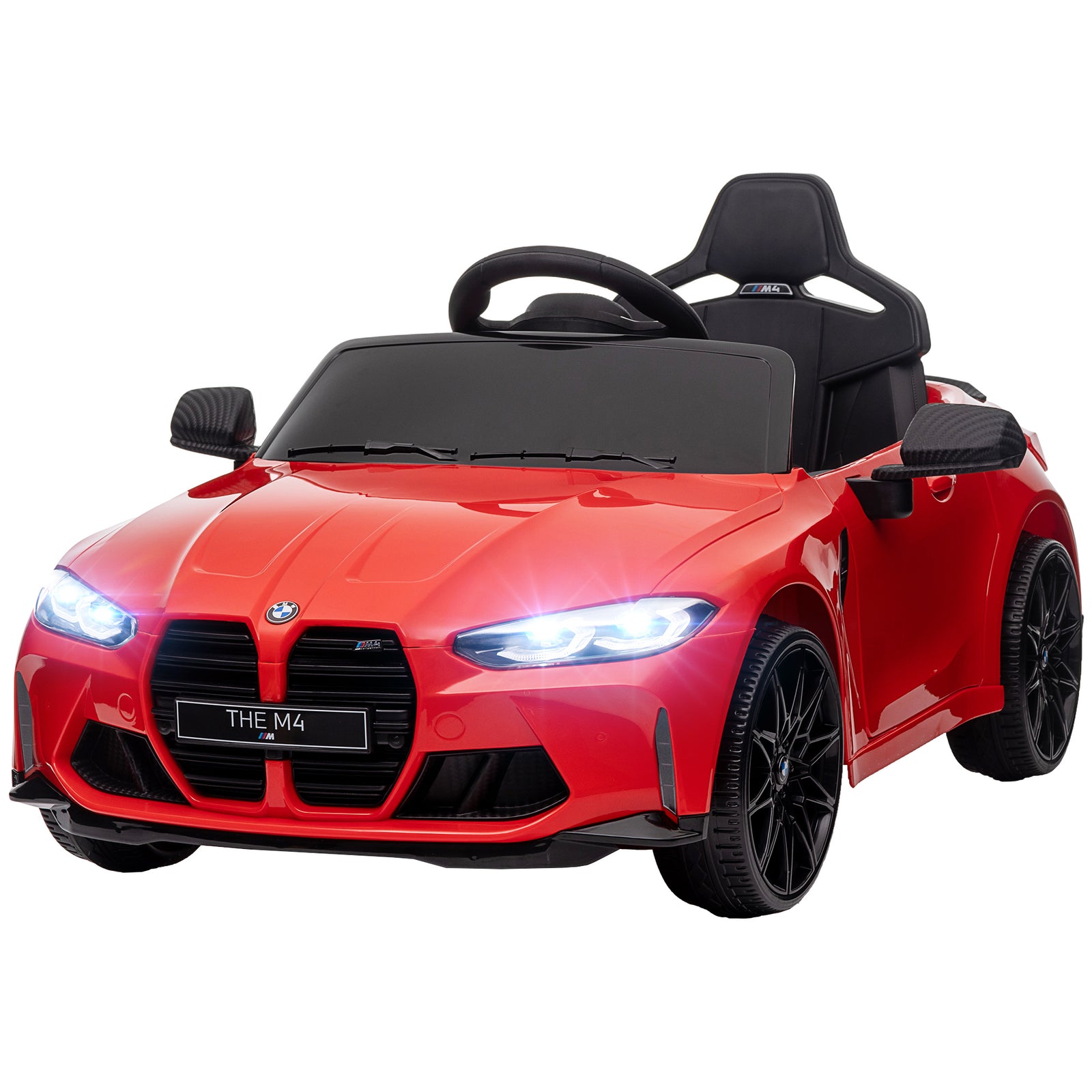 12v Bmw M4 Licensed Kids Electric Car W/ Remote, Suspension | Red