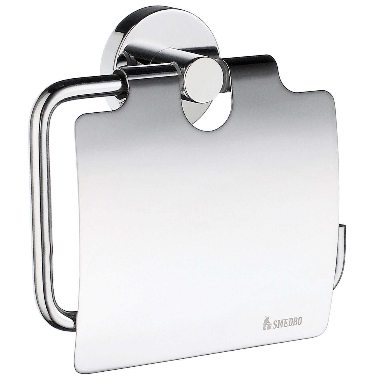 Chrome Wall Mounted Toilet Roll Holder With Lid Cover | Polished Chrome