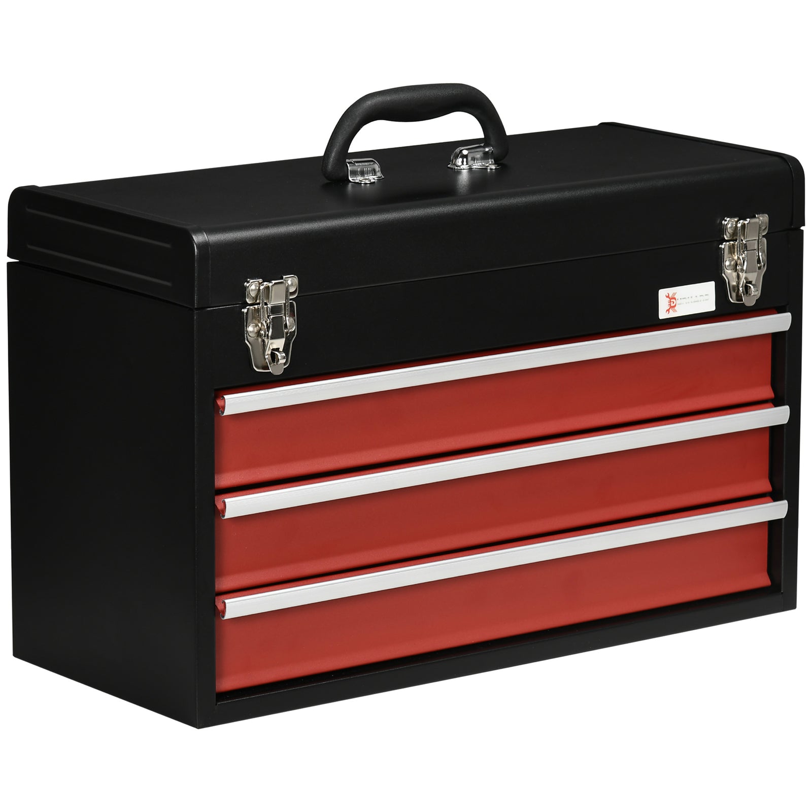 Lockable 3 Drawer Tool Chest With Ball Bearing Slide Drawers | Black