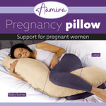 L Shaped Pregnancy Pillow, 145x25x20cm Shredded Memory Foam Full Body Maternity Cushion For Sleeping | J Shape | Cream