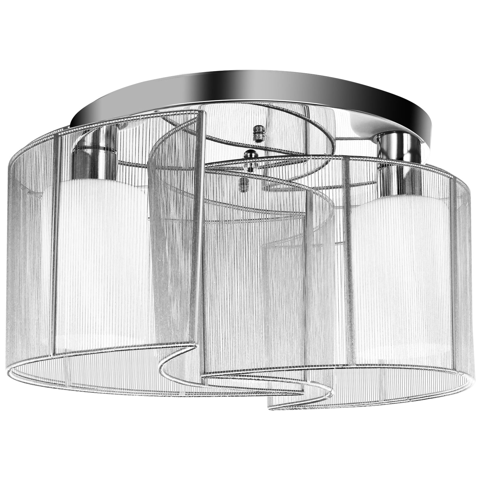 Semi-flush Mount Ceiling Light W/ Metal Base For Living Room
