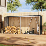 Outdoor Steel Firewood Rack Zinc Steel Firewood Log Storage Shed