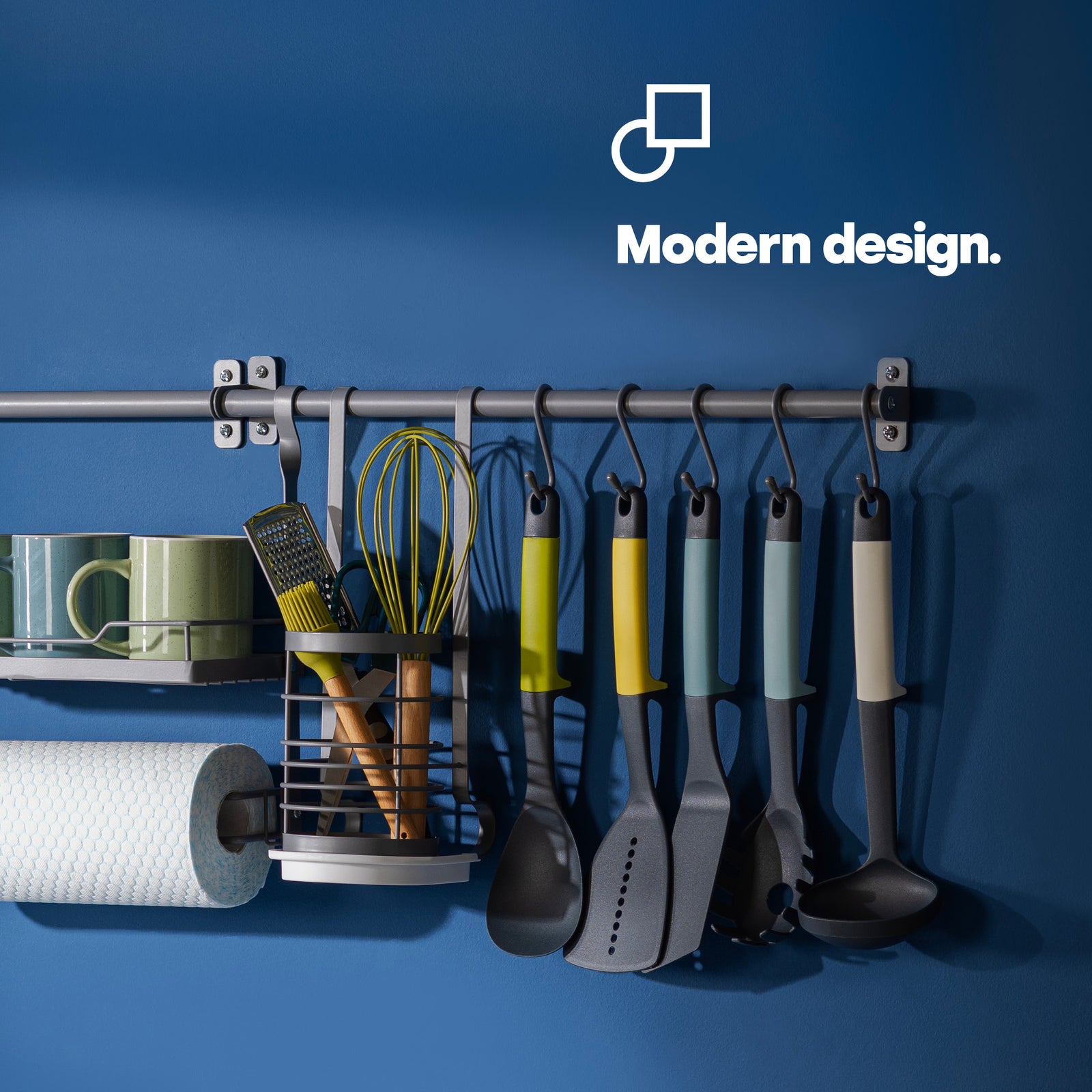 Hanging Utensil Holder - Grey