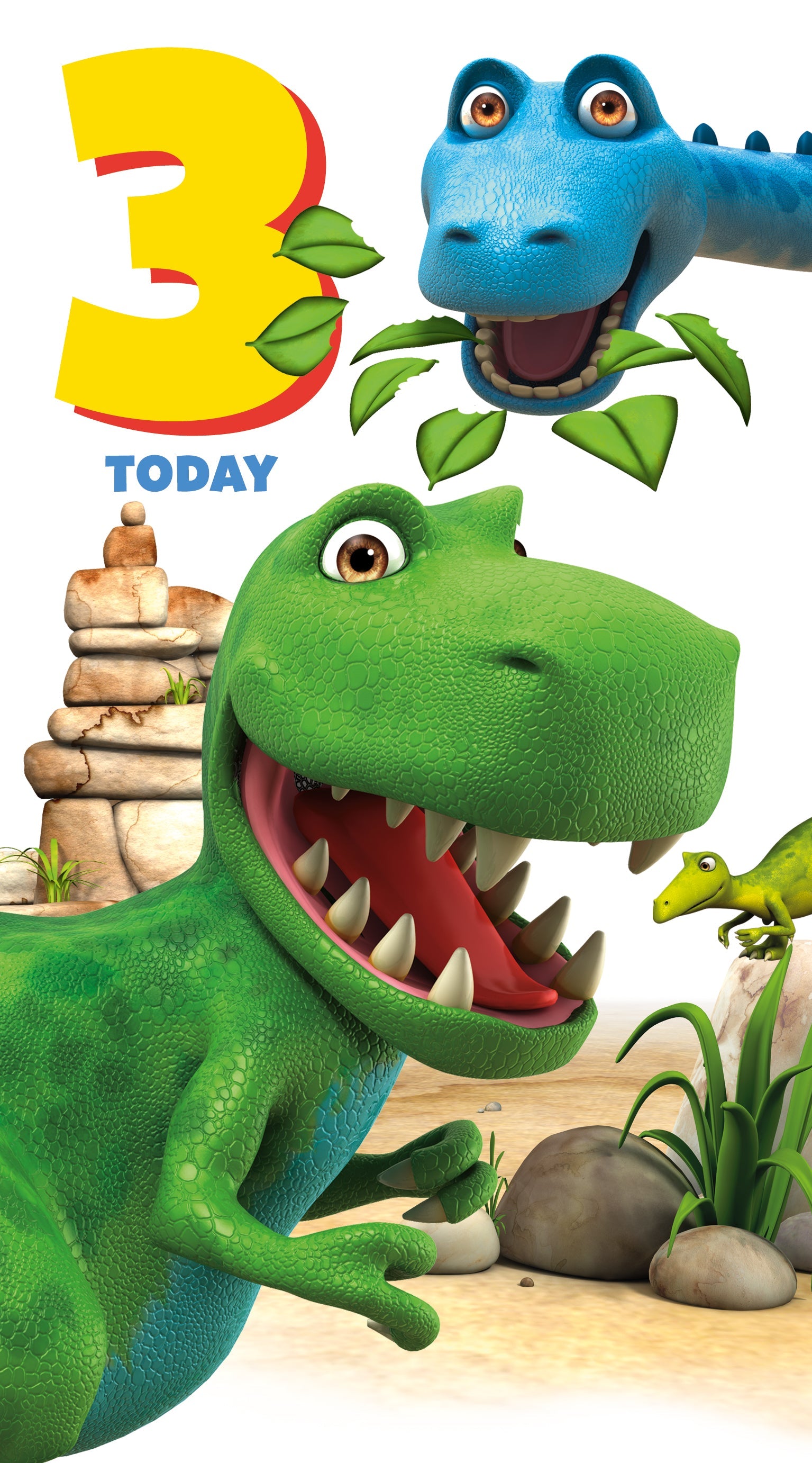 Dinosaur Roar! Age 3 Birthday Card Official Product