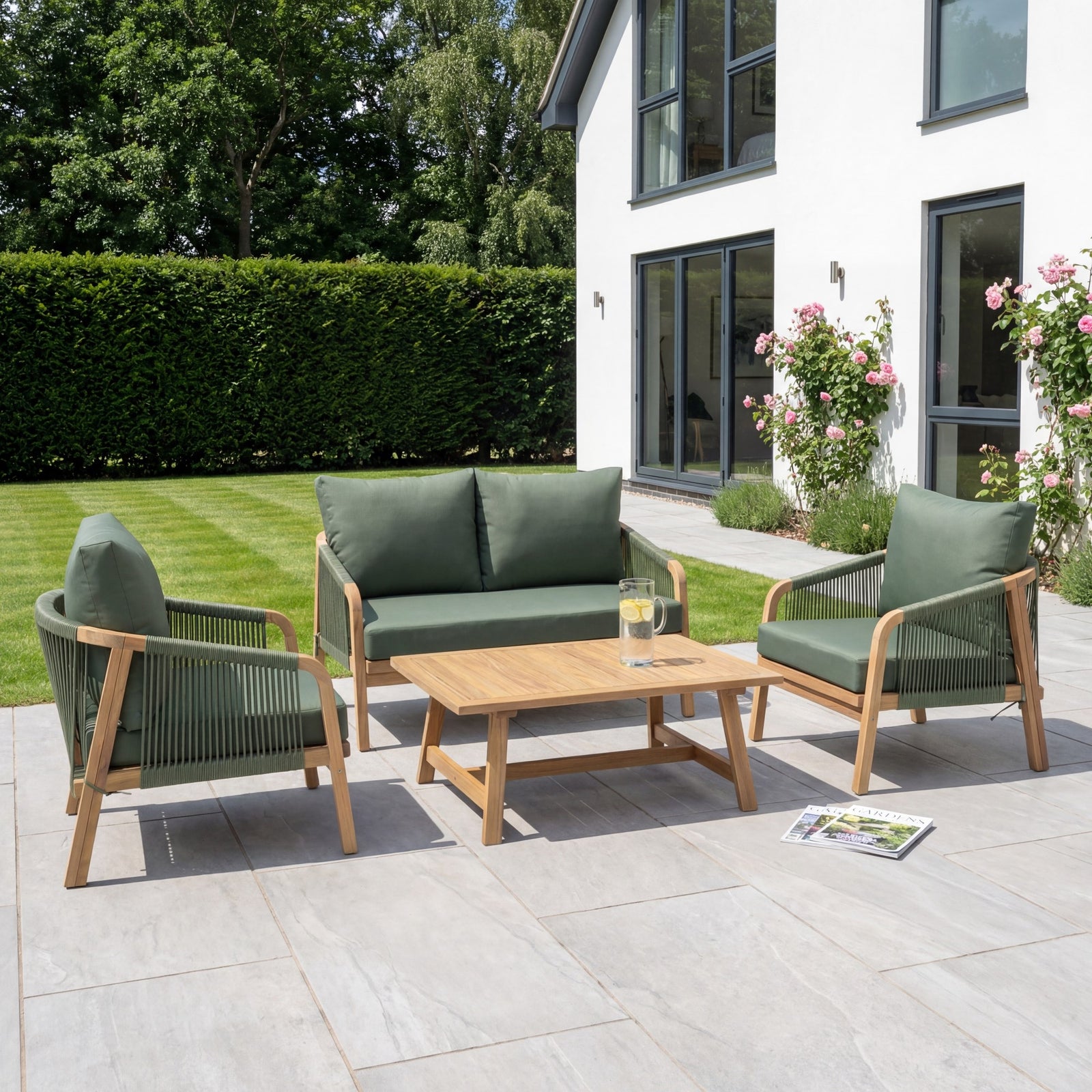 Andria 4-seat Rope Garden Lounge Set | Green