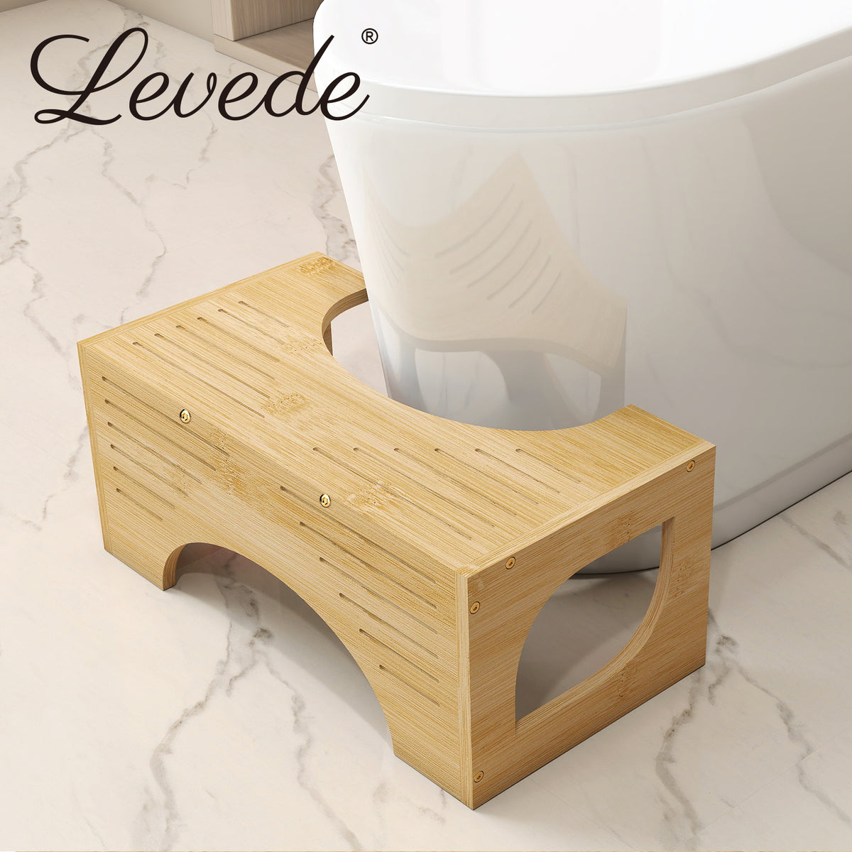 Bamboo Squatty Potty Squatting Toilet Poop Stool Bathroom Non-stick | Natural