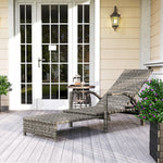Pe Rattan Adjustable Lounger | Gray