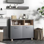 Bathroom Storage Cabinet Open Compartments Double Doors