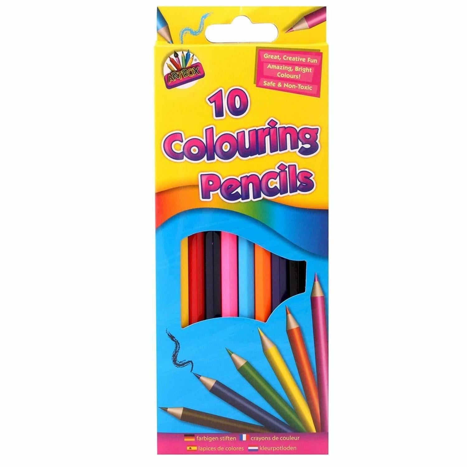 Bright Colour, Safe & Non-toxic Full Size 10 Colouring Pencils