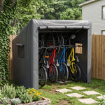 6 X 4ft Outdoor Garden Storage Shelter Bike Tent With Roll-up Zipper Door | Grey