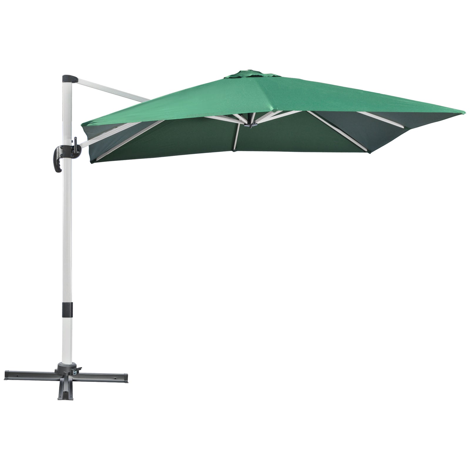 3x3m Cantilever Roma Parasol W/ 360° Crank Handle Tilt | Green
