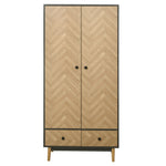 Modern Wardrobe Cabinet With Shelf Hanging Rod 2 Drawers