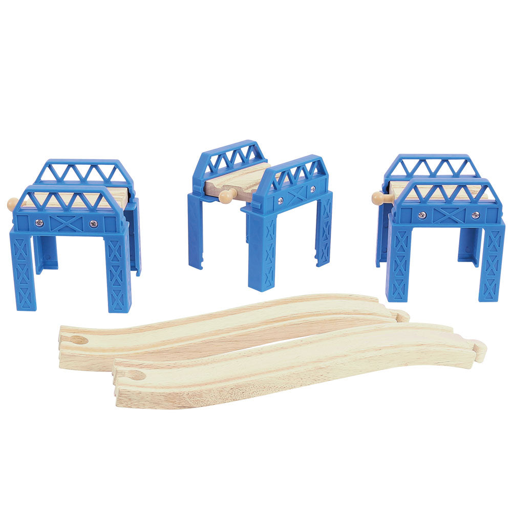 Construction Support Set for Wooden Train Sets