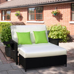 Rattan Furniture Set With Sun Lounger | Black