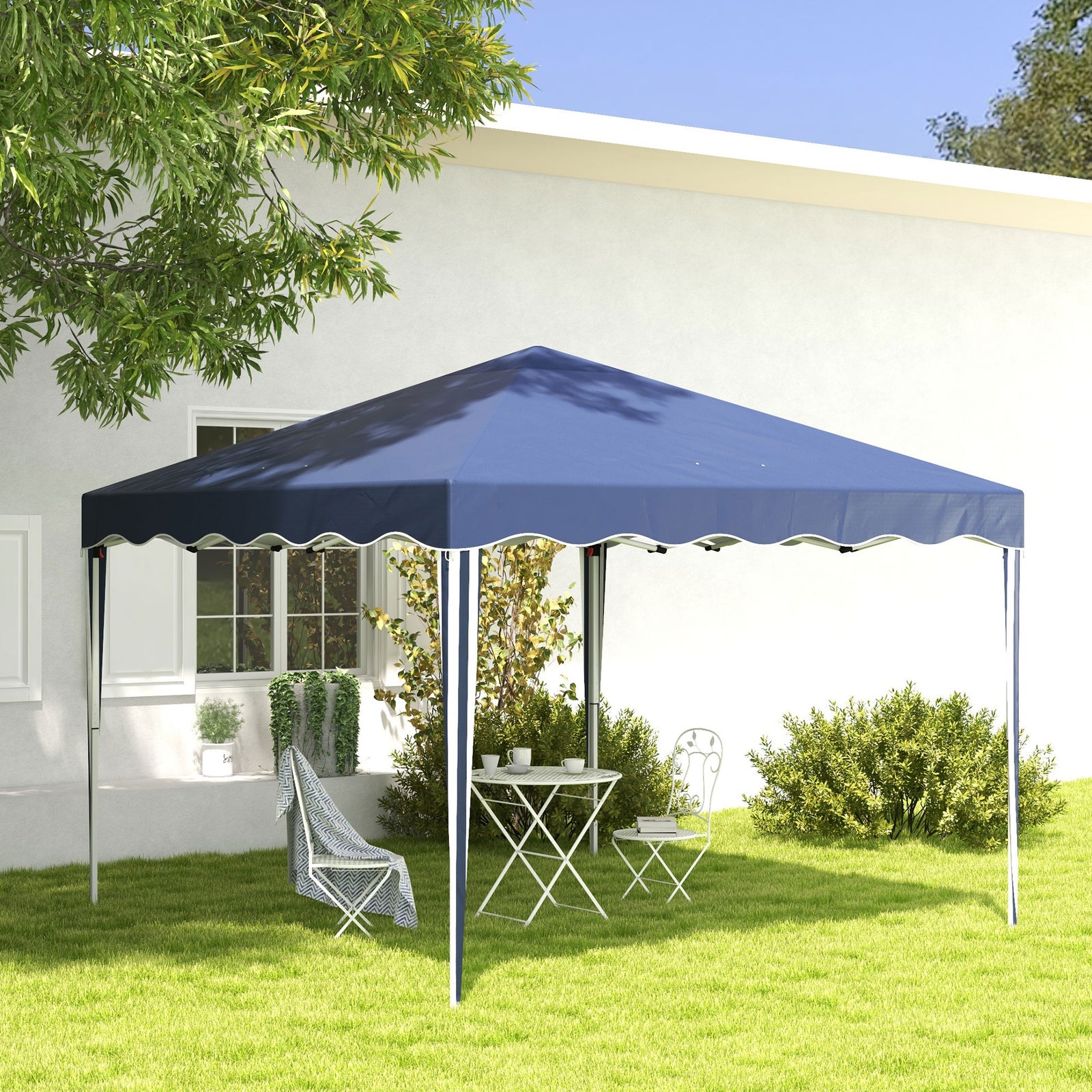 3x3(m) Pop Up Gazebo Marquee Tent For Garden W/ Carry Bag | Blue