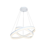 Ring Led Designer Pendant Lamp A Stunning Centrepiece Formed From 2 White Circular Led Hoops With Remote Control Included