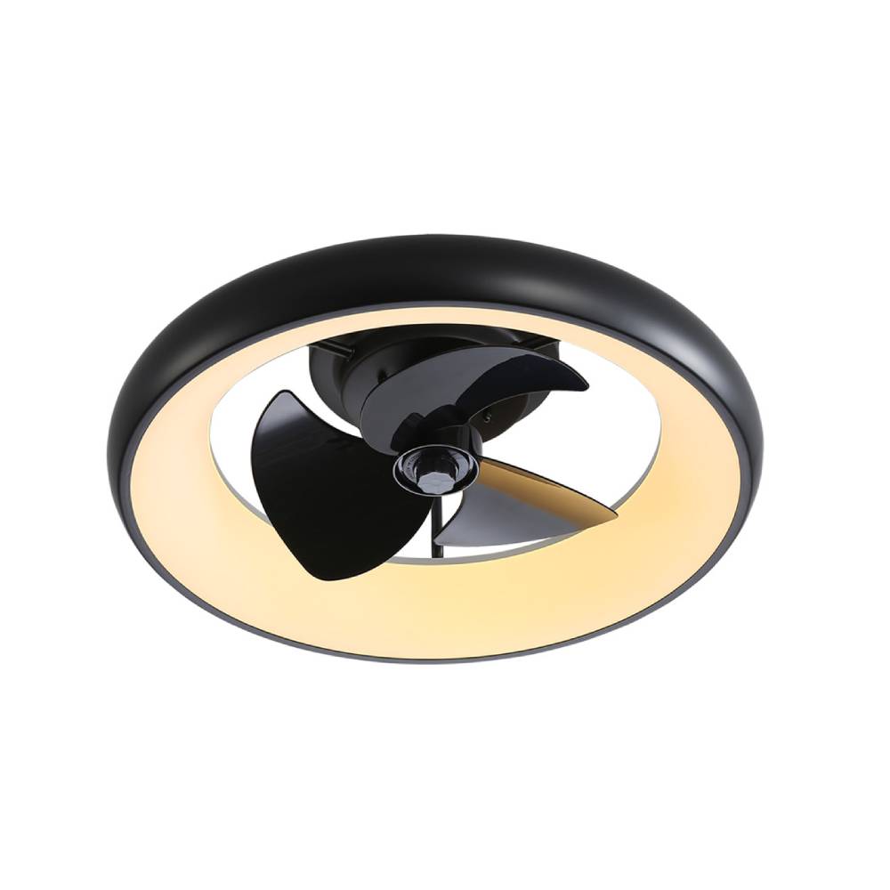20inch Industrial Style Ceiling Mount Led Fan Light | Black
