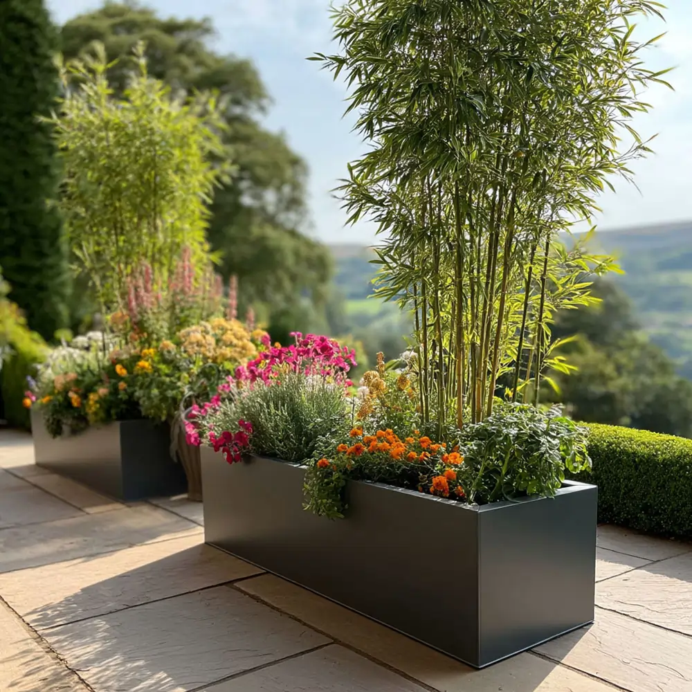 Zinc Galvanised Trough Planter | 120cm x 40cm x 40cm | Grey