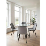 Stylish New York Dining Table Set With 4 Amelia Velvet Chairs | Grey