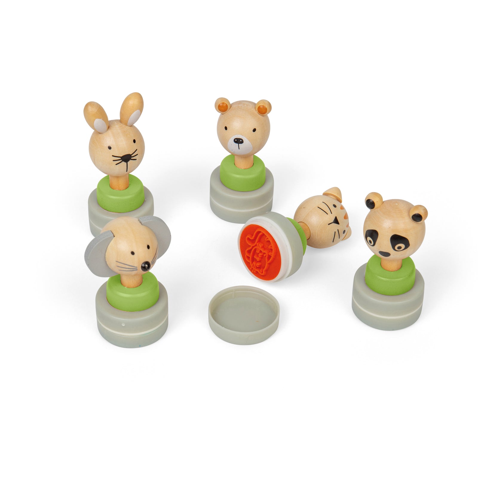 Wooden Ink Stampers - 5 Animal Stamps