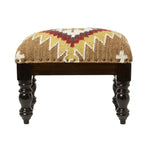 Jaipur Handwoven Kilim Footstool | 50cm x 30cm | Multi Colour