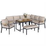 7 Seater Garden Furniture Set, Outdoor Furniture Conversation Sets | Khaki