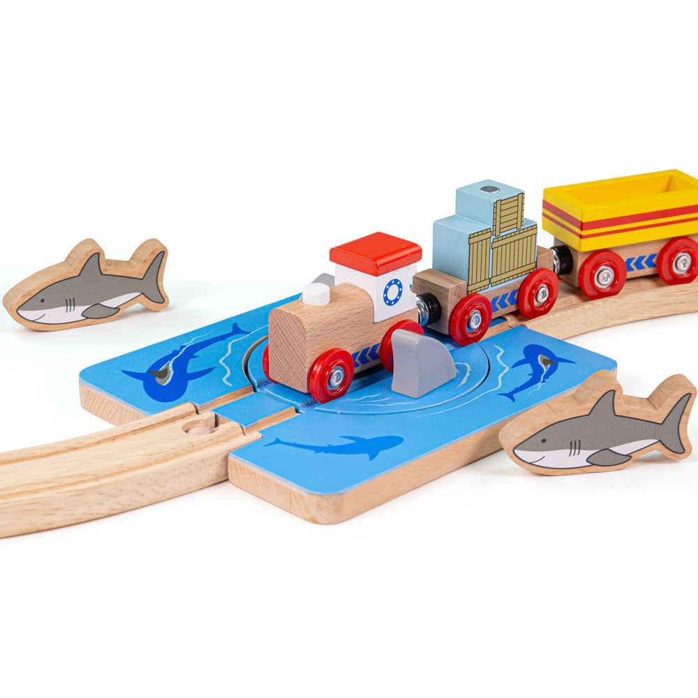Shark Attack Turntable for Wooden Train Sets