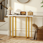 HOMCOM Modern Slim Long Accent Sofa Side Table For Hallway, White