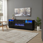 36" Modern Recessed Electric Fireplace,LED Flame without TV Stand