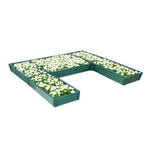 U-shaped Raised Garden Bed Metal Planter Box With 5 Compartments | Green