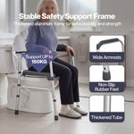 3 In 1 Commode Chair Folding Shower Chair Toilet Seat Riser Adjustable | Grey