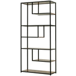 Wood Bookshelf Industrial Style 6 Tier Display Rack
