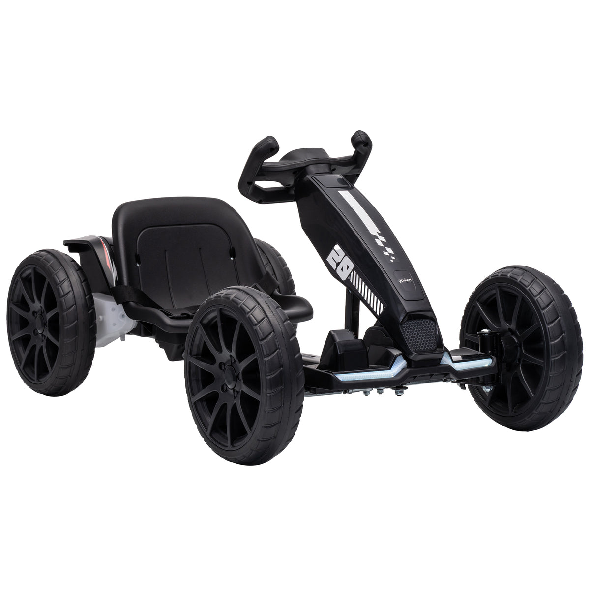 Electric Go Kart For Kids With Dual Motors, Adjustable Seat | Black