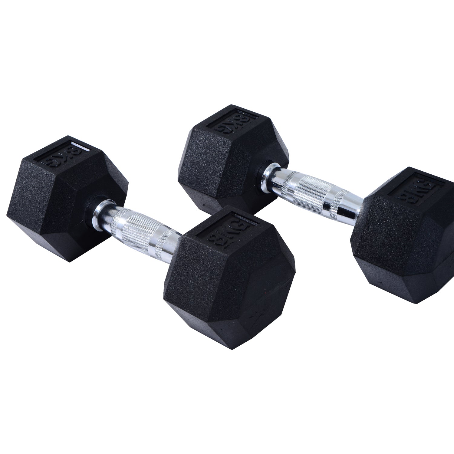 2x5kg Rubber Hex Dumbbells For Home Gym | Black