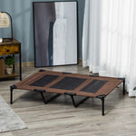 Pawhut Elevated Dog Bed Cooling Raised Pet Cot For Indoor Outdoor Use, Xx Large | Brown