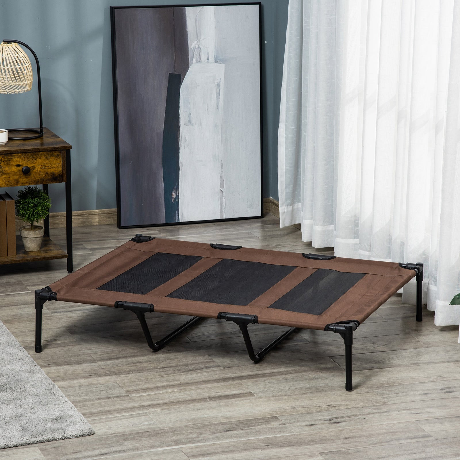 Pawhut Elevated Dog Bed Cooling Raised Pet Cot For Indoor Outdoor Use, Xx Large | Brown