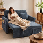 2 Seater Sofa Bed, 3-in-1 Convertible Pull Out Sofa Bed | Dark Blue