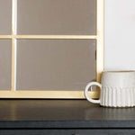 Kyō - Metal Rectangle Lattice Window Mirror | 90cm x 70cm | Gold