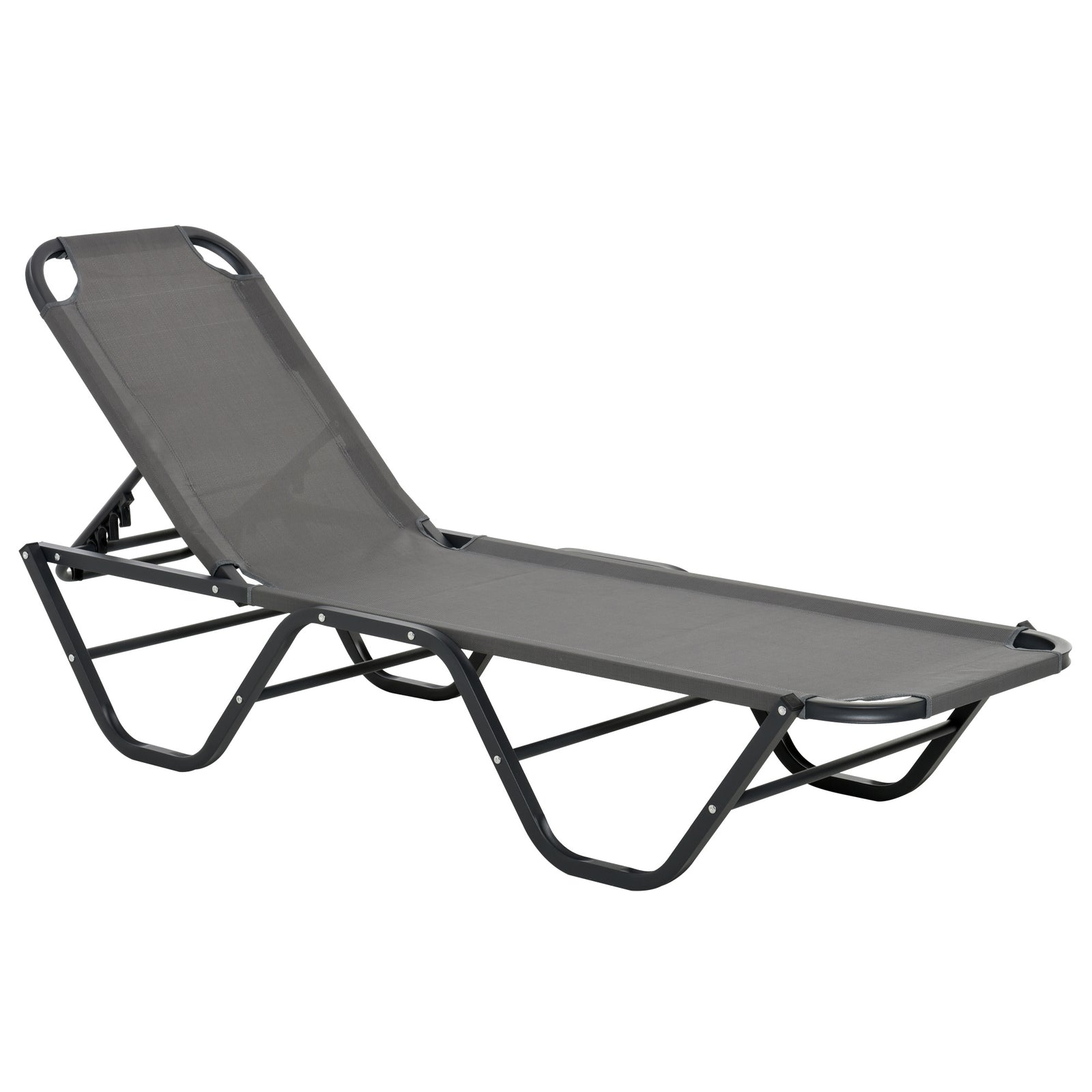 Sun Lounger Recliner W/ 5-position Backrest | Black