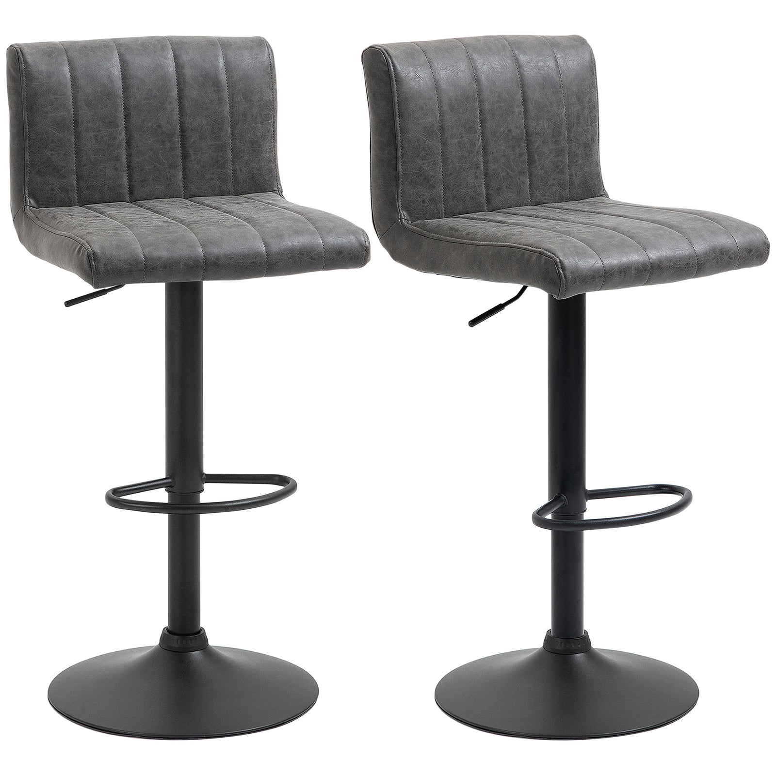 Barstools Set Of 2 Adjustable Height With Footrest