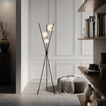 Breeins Metal Tripod Standing Floor Lamp With Plastic Lampshade