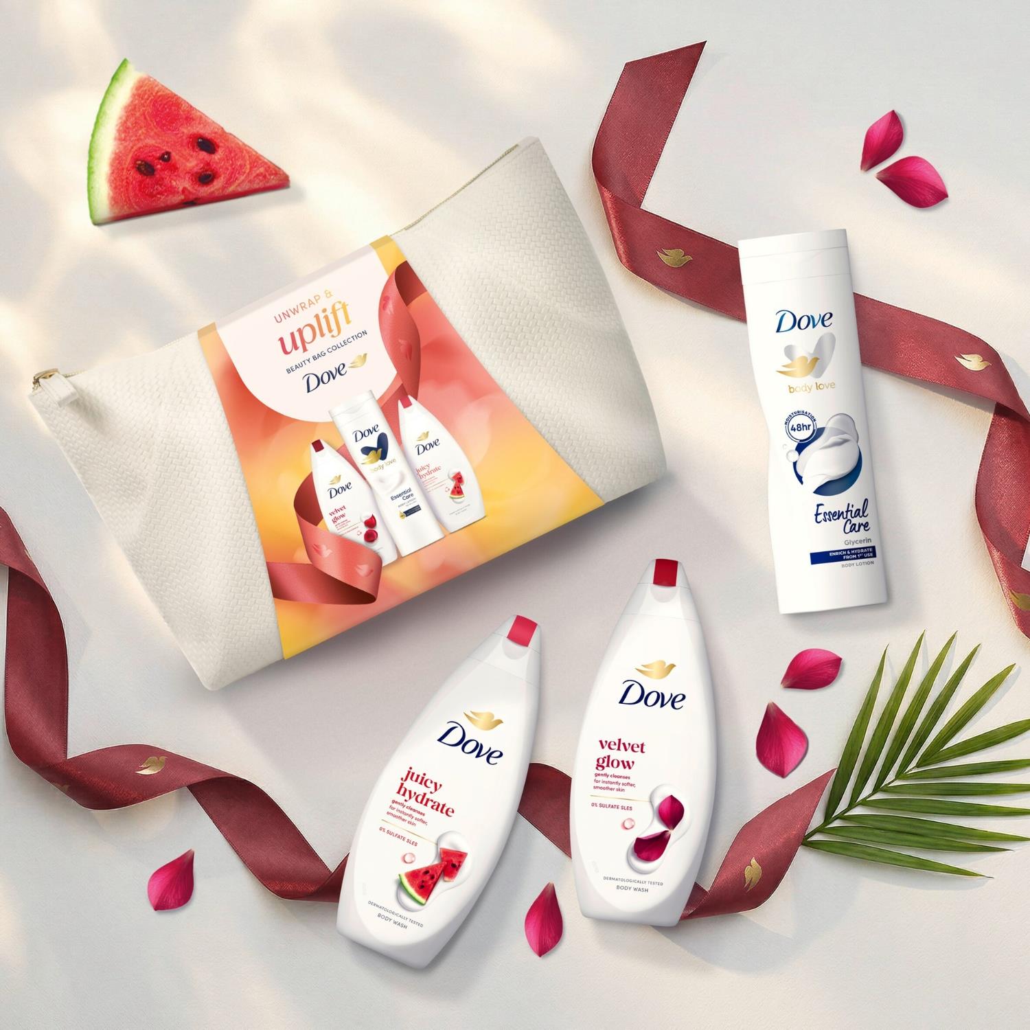 Uplift Beauty Bag Gift Set With Body Wash And Lotion, 3 Piece | Set of 2