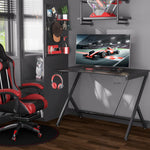 Gaming Desk With Cup Holder Cable Hole