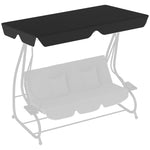 Waterproof Garden Swing Canopy Replacement 3 Seater | Black