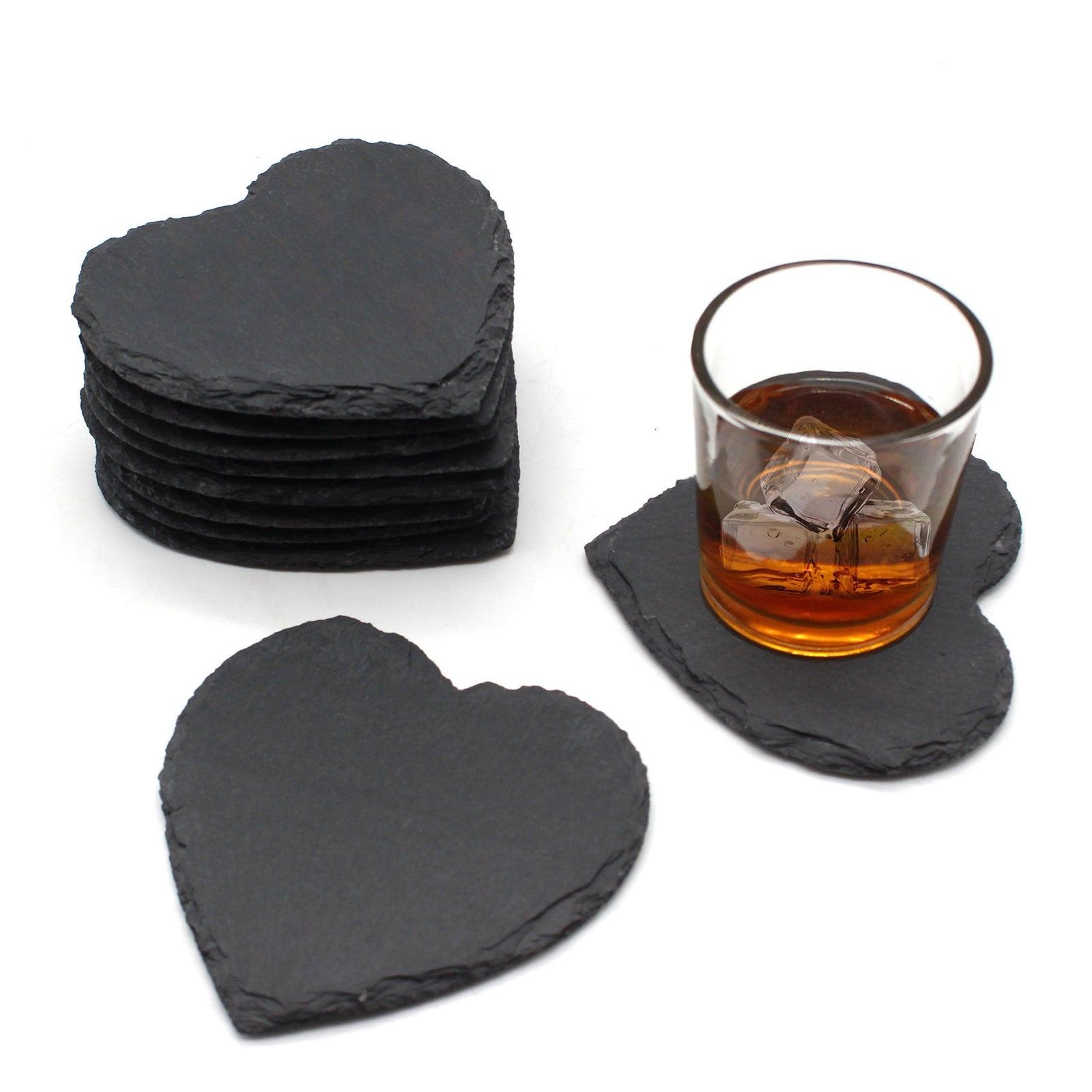 Slate Coasters Heart 80 Pieces 11cm Drinking Mat Wholesale